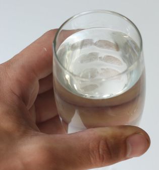 1 Fingerprints on a glass of water made visible by total internal refl