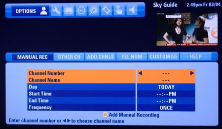 Sky+HD EPG 7 - recording radio