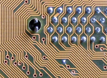 labyrinthine circuit board lines