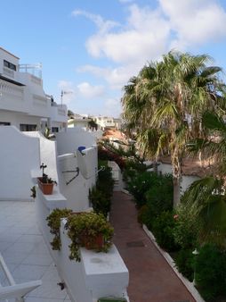 Looking down from the terrace