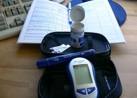 A kit used by a woman with gestational diabetes. | Source http://www.