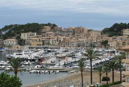 Port de Sóller, Majorca, Spain. The tram line from Port de Soller to