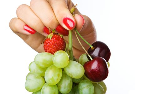 hand full of fruit