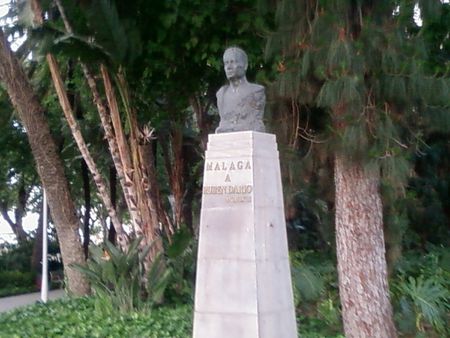 1 Monument to the poet Rubén Darío at Málaga Park, Spain 1 Monument