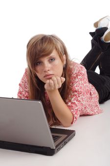 typing girl