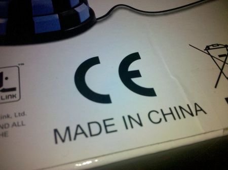 1 Proximal location of w:CE Mark and 'w:Made in China ' mark in conte