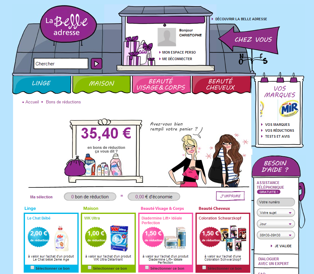 Coupons a imprimer la belle adresse