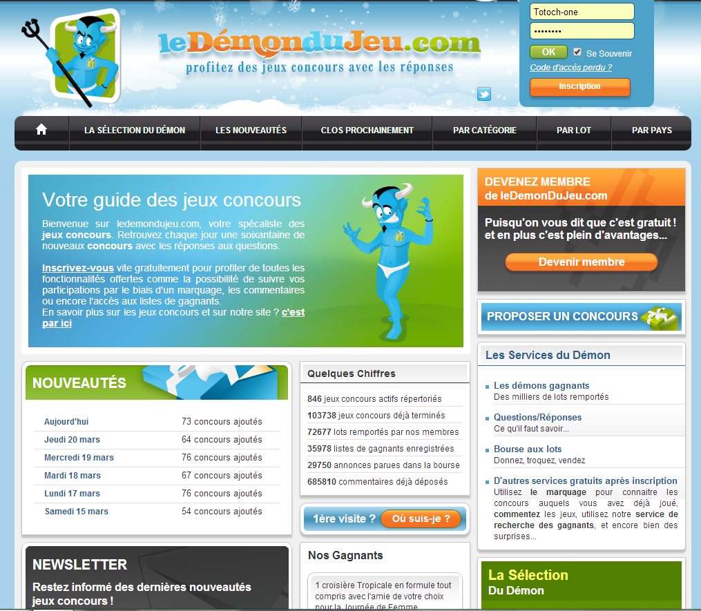 Classement des meilleurs sites de jeux-concours sur internet - Tests et  Bons Plans pour Consommer Malin