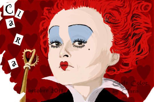 Helena Bonham Carter en reine rouge copyright