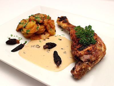 Cuisse de Canard au Barbecue Sauce Crémeuse aux Morilles Cuisse de Canard au Barbecue Sauce Crémeuse aux Morilles