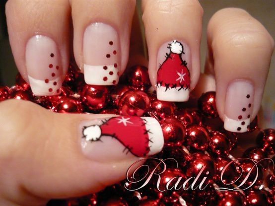 Nail Art S. Natale 2012: Cappello di Babbo Natale - All Tube and MakeUp