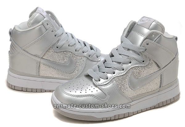 all silver nike dunks