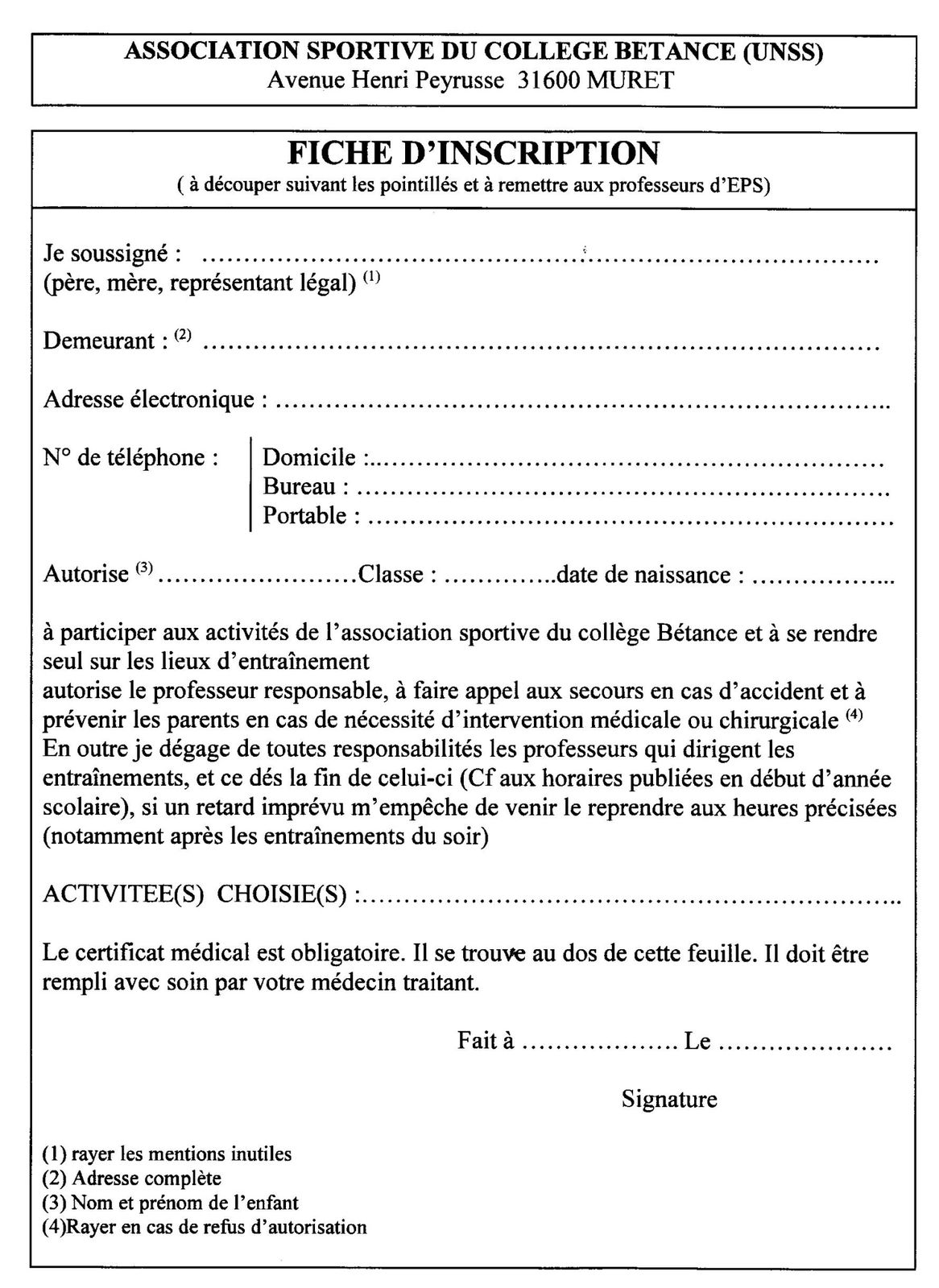 Feuille de rencontre unss badminton