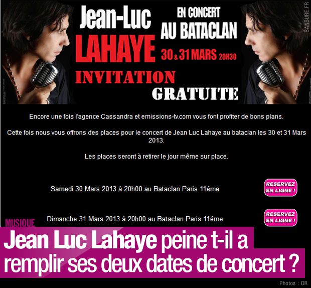 lahaye concert bataclan invitation