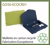 Vignette Mallette en carton recyclee GOVA ref GO50 ECOCR01.