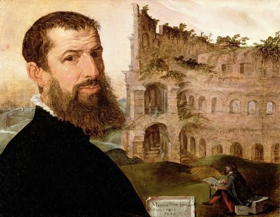 1553 M.van Heemskerck-Self portrait pf the Painter with th