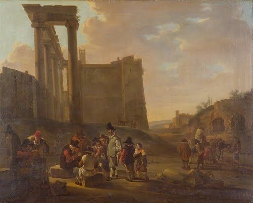 1637 BOTH Jan - Roman ruins and card players