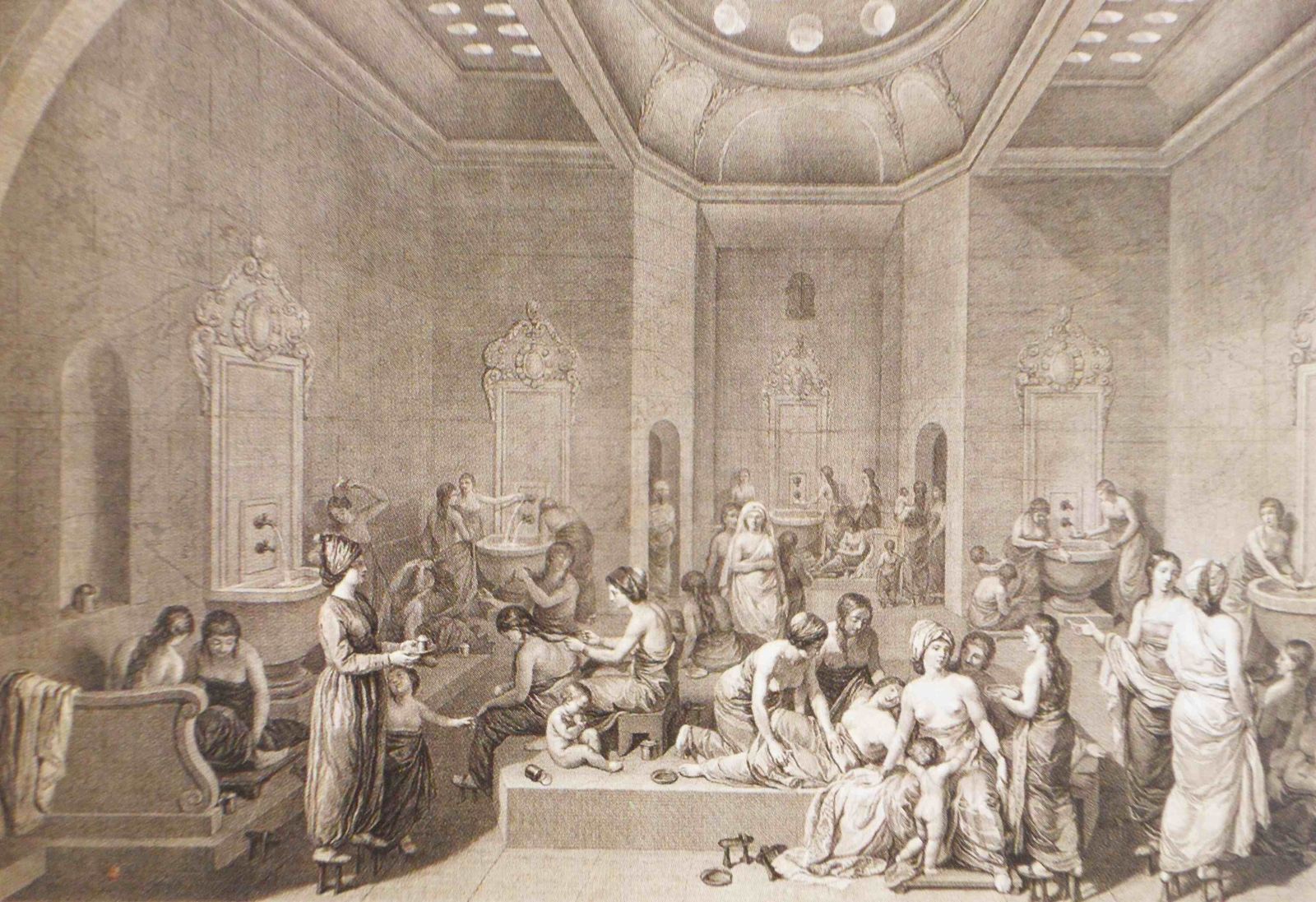 Le bain des femmes - Jean Jacques François LE BARBIER 1738-1826 gravure Paris BNF