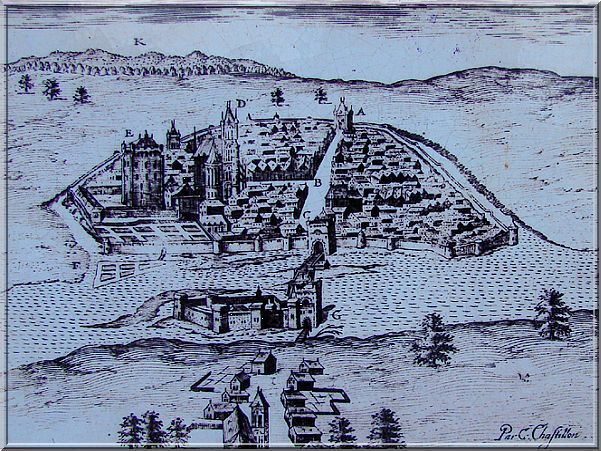 Vue de Moret-sur-Loing au début du 17ème siècle