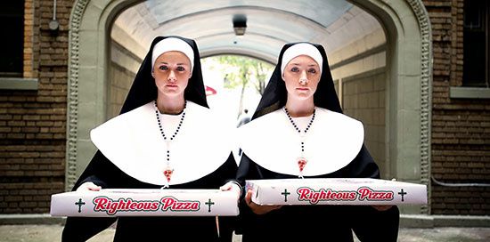 Violet&Daisy nuns-&-pizza