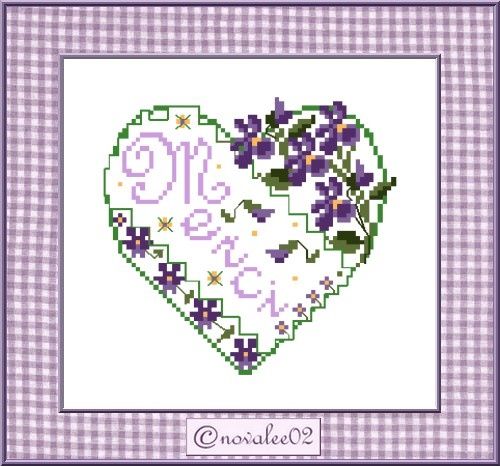 grille 62 coeur violette