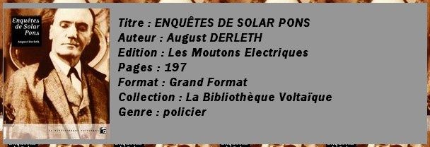 enquêtes de Solar Pons
