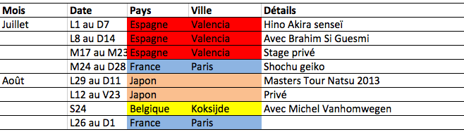 Planning stages Tamaki 2nd semestre 2013