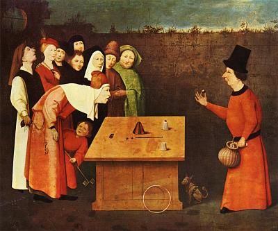 Bosch (attribué à), L'escamoteur, Musée de Saint-Germain-en-Laye