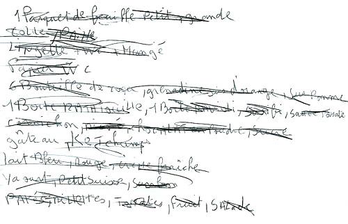 Liste de courses Liste de courses