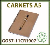 carnet A5 en carton recycle avec stylo bille GO37 11CR1905