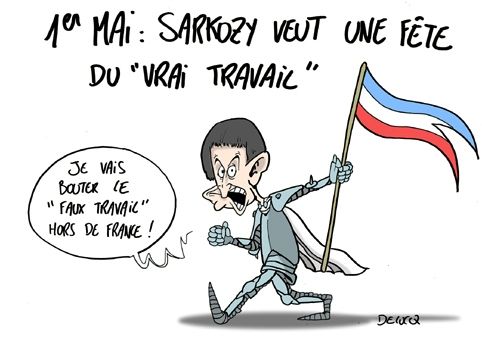 sarko boutant le faux travail