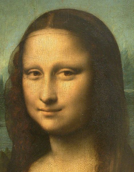 Mona Lisa detail face