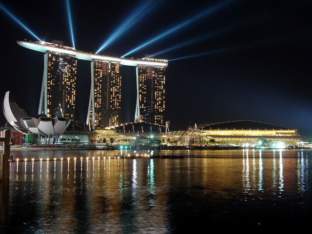 Marina Bay Sands during 2010 Youth Olympics opening
