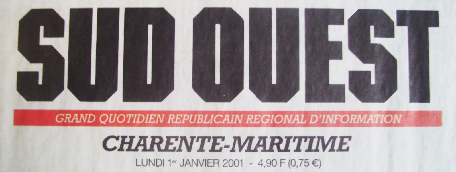 Logo SUD OUEST 1er Janvier 2001