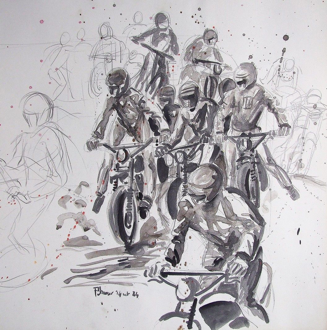 La charge Etude Lavis 30x40 1984