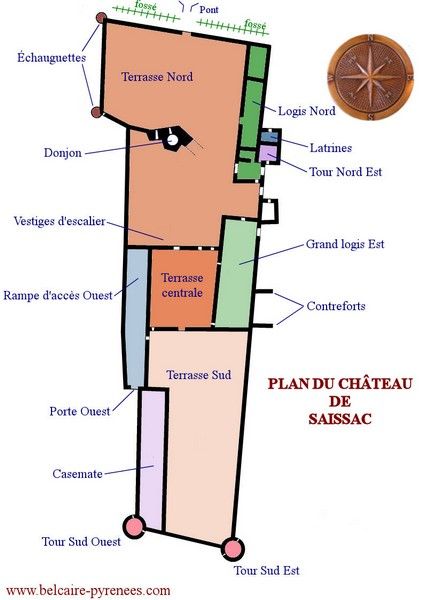 plan de la forteresse de Saissac 01