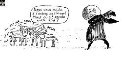 Dessin Nous voici tondus à l'entrée de l'hiver - CGT Groupama