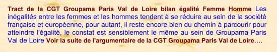 Tract CGT GPVL Avis égalité Femme Homme
