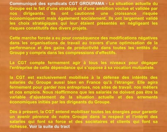 Tract CGT Groupama communiqué du 29 11 2011