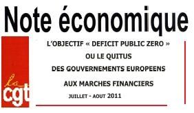 Note économique CGT Juillet Août 2011