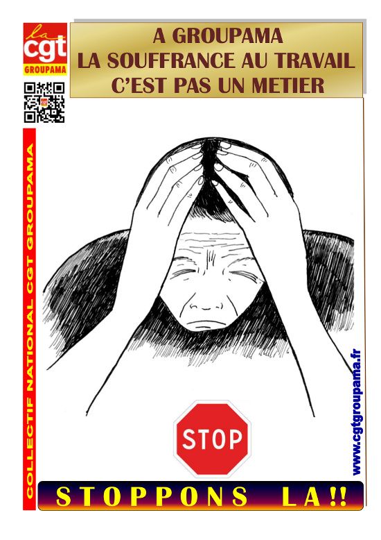 Visu affiche CGT la souffrance au travail c'est pas un mét