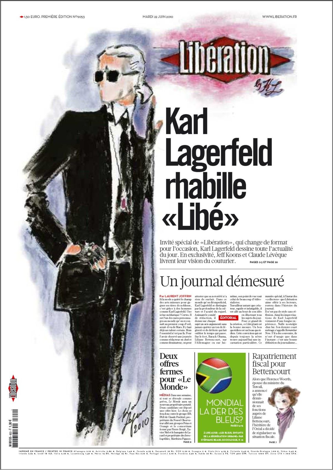 karl lagerfeld libération Une
