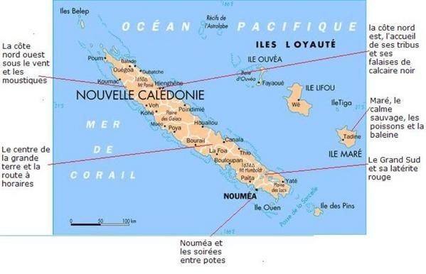 Carte de la Nouvelle Calédonie - Virgin blog