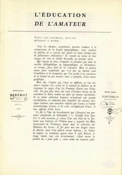 Texte paru dans les Cahiers de la Société Typographique de France, n°2, 1961.