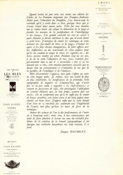 Texte paru dans les Cahiers de la Société Typographique de France, n°2, 1961.