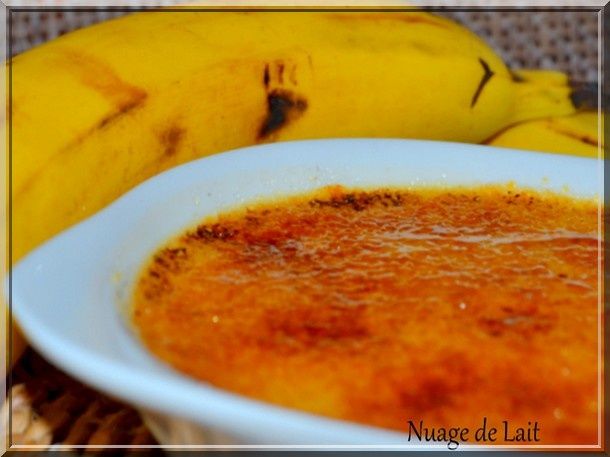 crème brûlée à la banane flambée