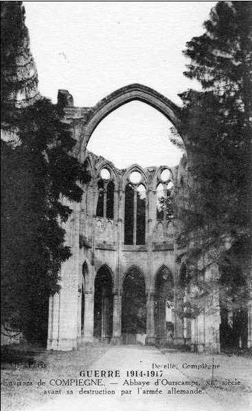 Album - le village de Chiry-Ourscamp, l'Abbaye Notre-Dame d'Ourscamp (Oise), les destructions au cours de la guerre