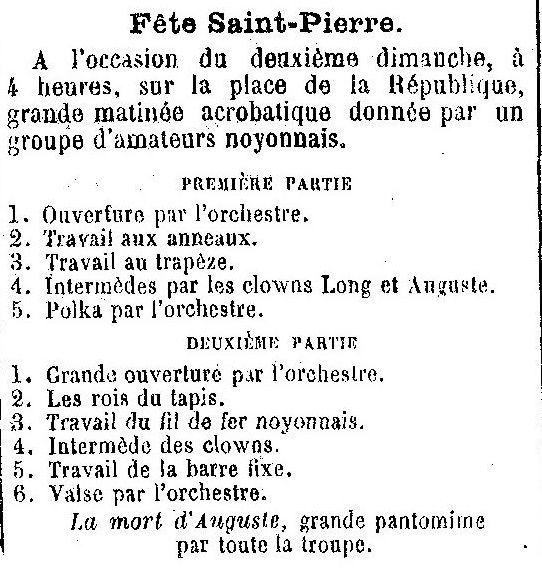 Album - la ville de Noyon (Oise),  les fêtes et manifestations de 1855 à 1925