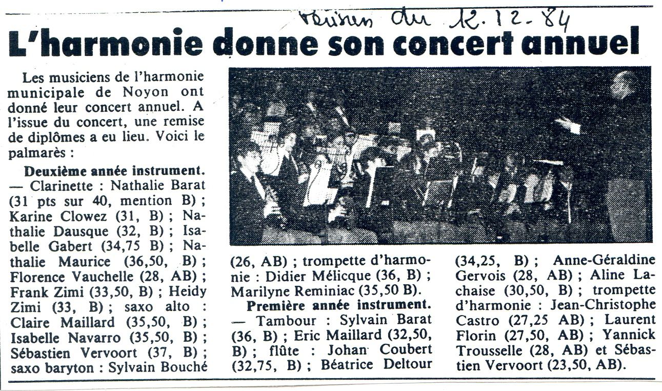Album - la ville de Noyon (Oise), l'orchestre d'harmonie aux différentes manifestations de 1980 à 1989