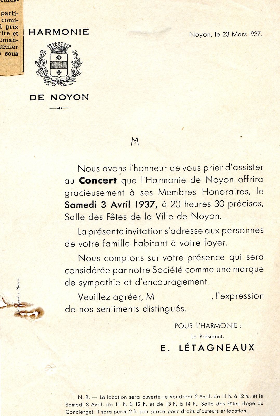 Album - la ville de Noyon (Oise), l'orchestre d'harmonie, ses concerts